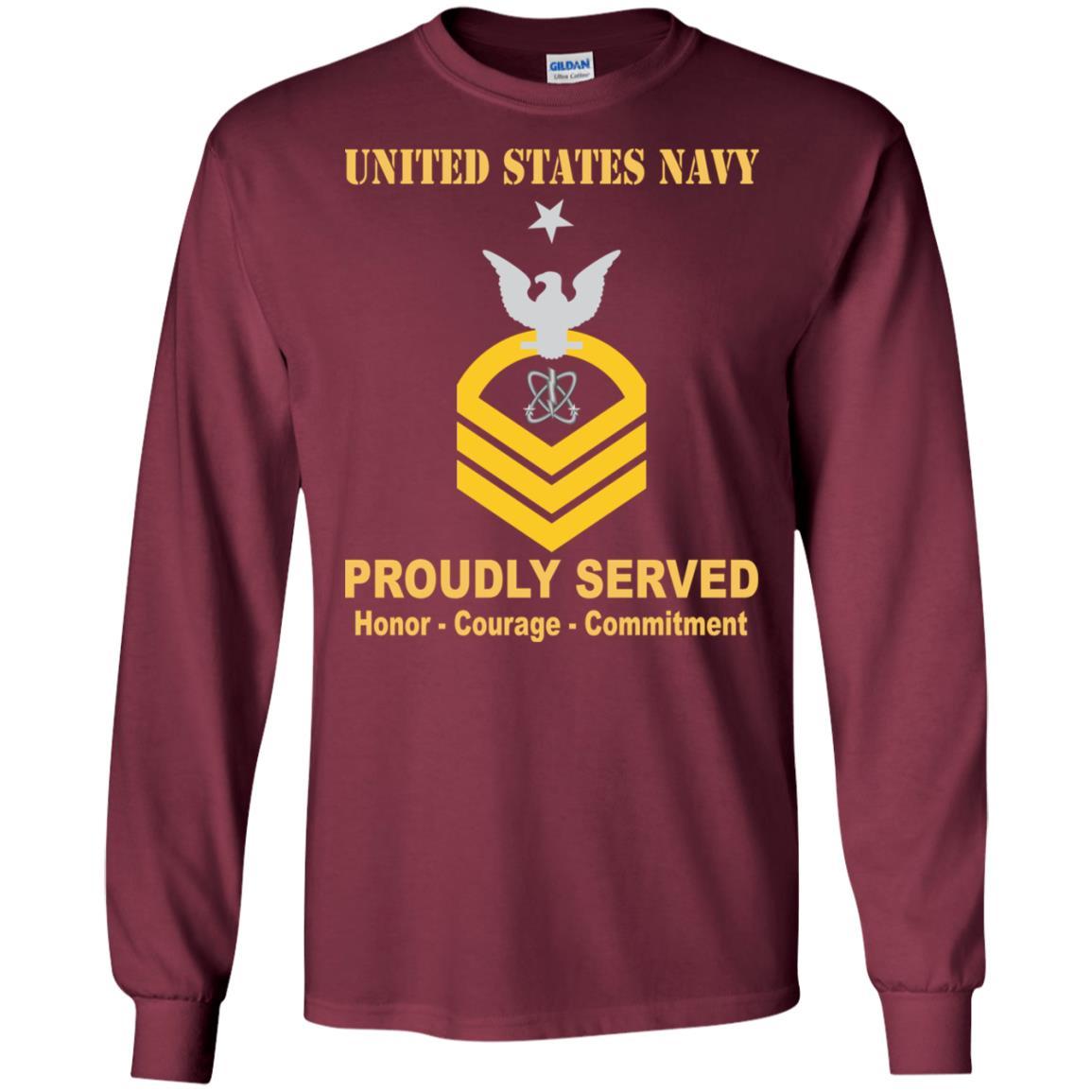 Navy Electronics Warfare Technician Navy EW E-8 Rating Badges Proudly Served T-Shirt For Men On Front-TShirt-Navy-Veterans Nation