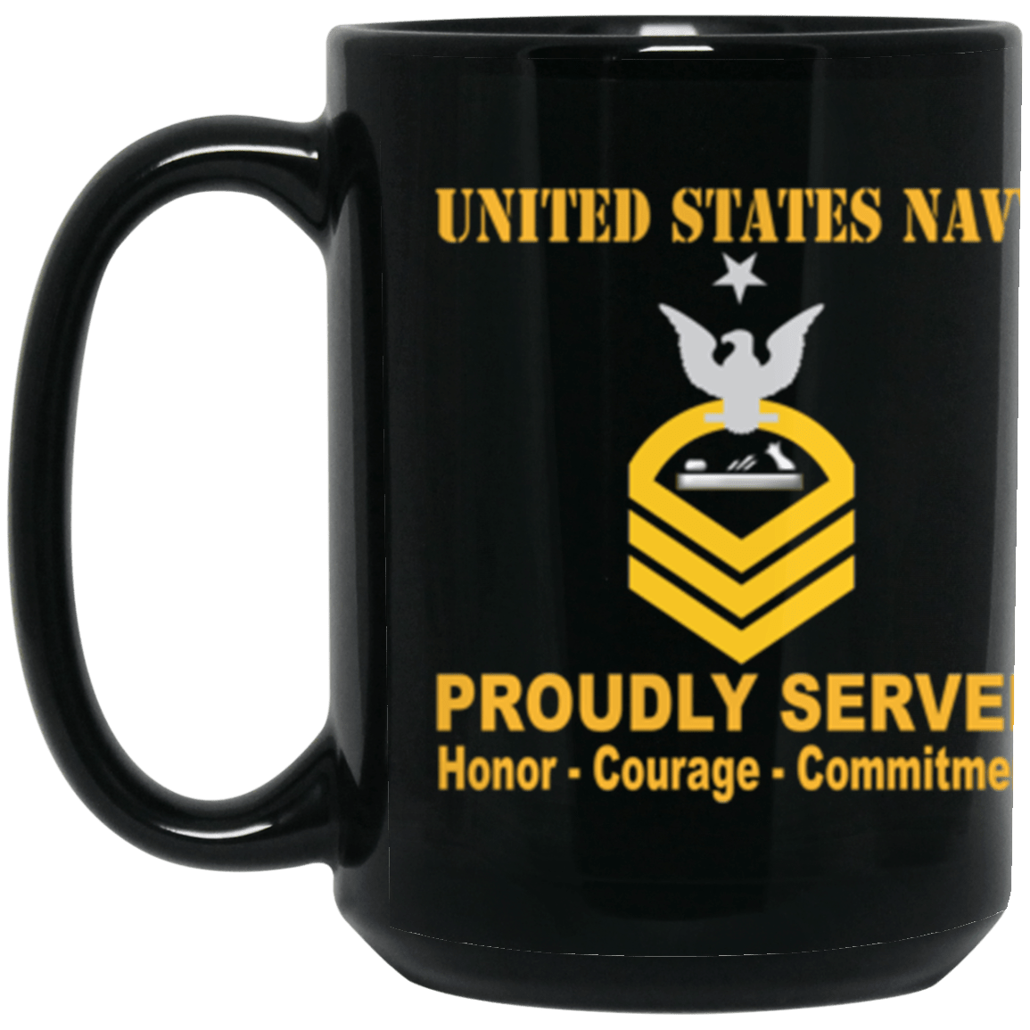 US Navy PM E-8 15 oz. Black Mug-Mug-Navy-Rating-Veterans Nation