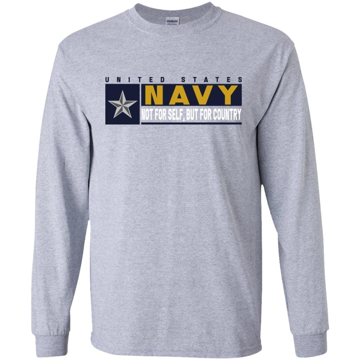 US Navy O-7 Rear Admiral Lower Half O7 RDML Not For Self, But For Country Long Sleeve - Pullover Hoodie-TShirt-Navy-Veterans Nation