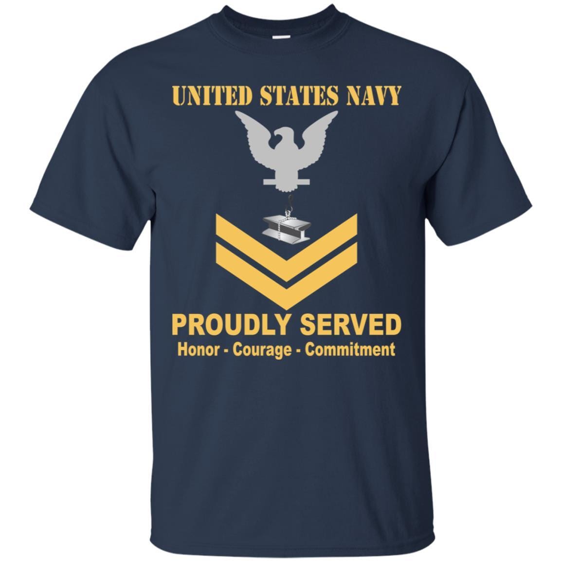 Navy Steelworker Navy SW E-5 Rating Badges Proudly Served T-Shirt For Men On Front-TShirt-Navy-Veterans Nation