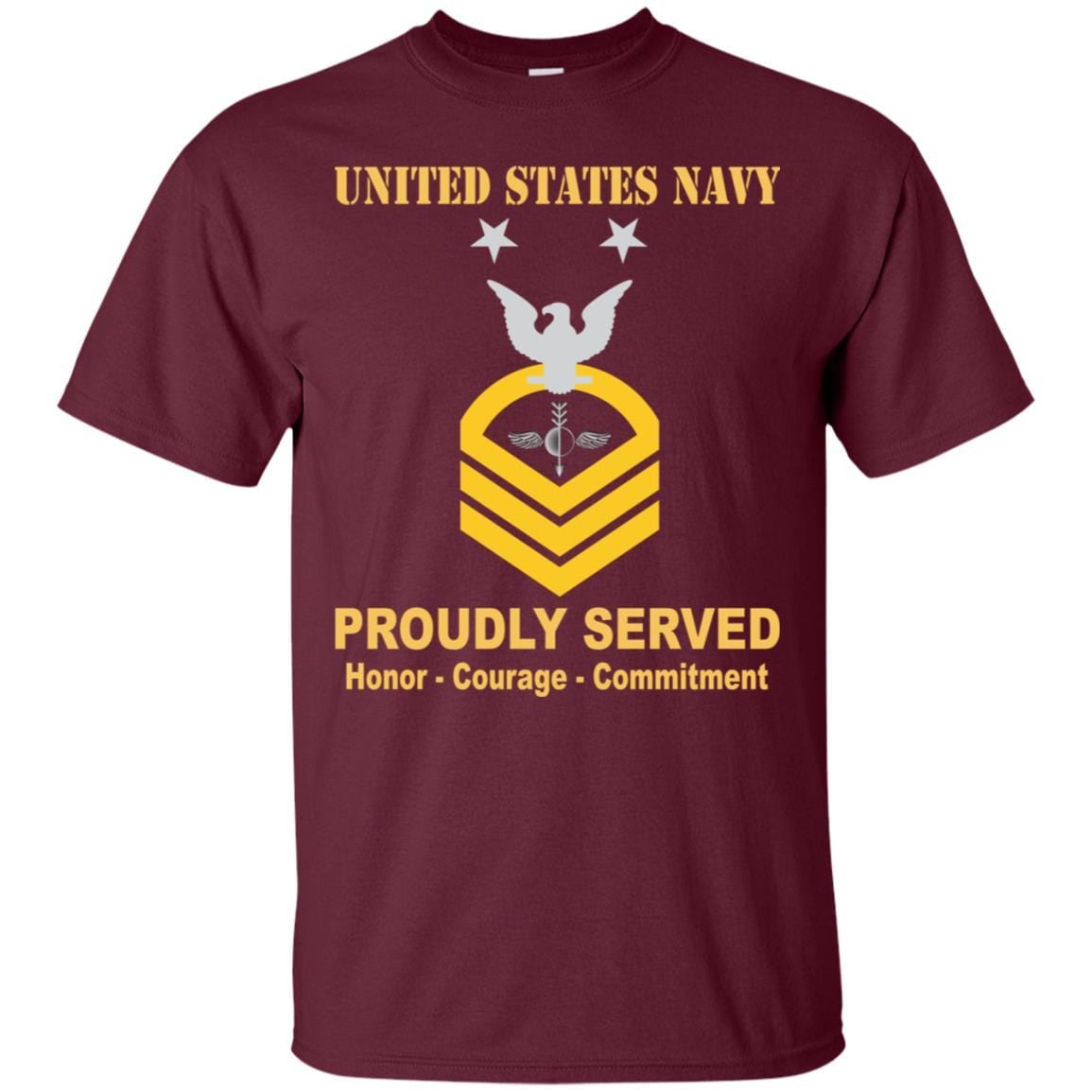 Navy Aerographers Mate Navy AG E-9 Rating Badges Proudly Served T-Shirt For Men On Front-TShirt-Navy-Veterans Nation