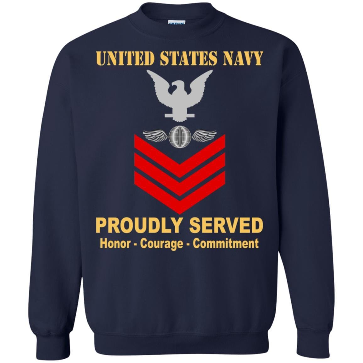 Navy Aviation Electricians Mate Navy AE E-6 Rating Badges Proudly Served T-Shirt For Men On Front-TShirt-Navy-Veterans Nation