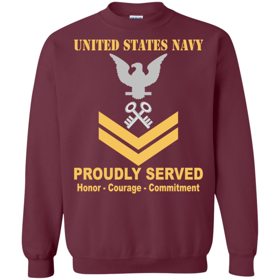 U.S Navy Logistics specialist Navy LS E-5 Rating Badges Proudly Served T-Shirt For Men On Front-TShirt-Navy-Veterans Nation