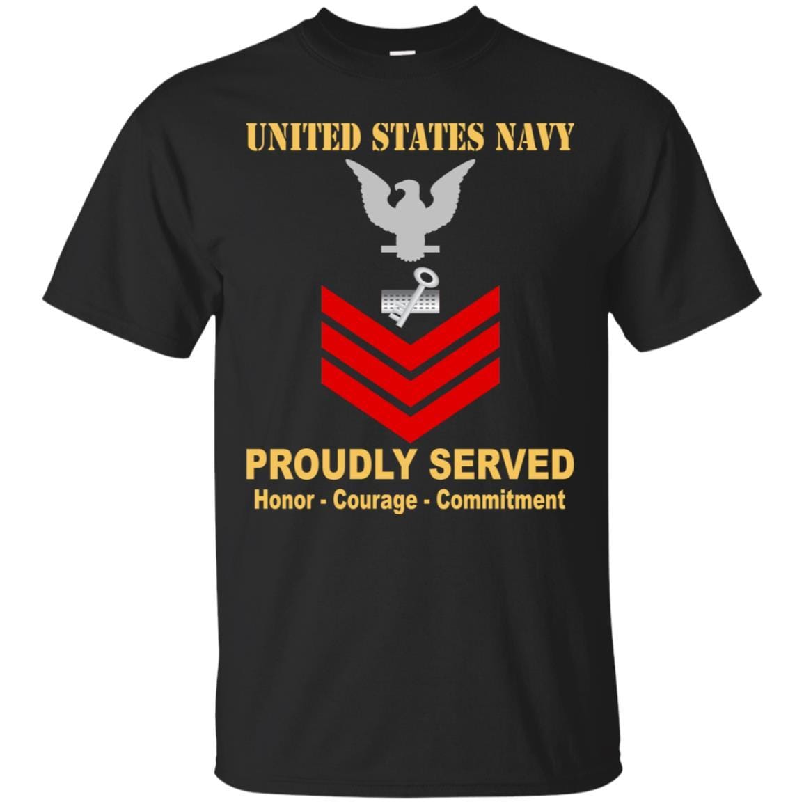 Navy Disbursing Clerk Navy DK E-6 Rating Badges Proudly Served T-Shirt For Men On Front-TShirt-Navy-Veterans Nation