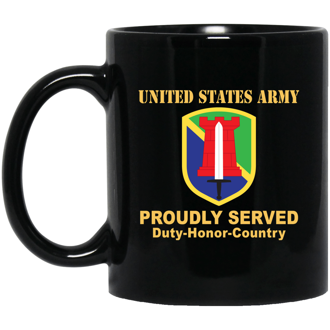 US ARMY 204TH MANEUVER ENHANCEMENT BRIGADE- 11 oz - 15 oz Black Mug-Mug-Army-CSIB-Veterans Nation