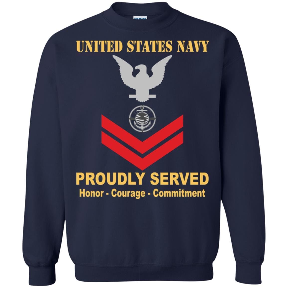 Navy Religious Program Specialist Navy RP E-5 Rating Badges Proudly Served T-Shirt For Men On Front-TShirt-Navy-Veterans Nation