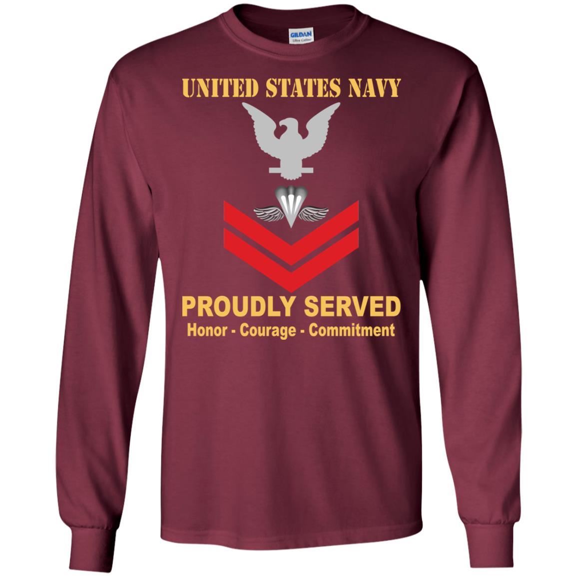 Navy Aircrew Survival Equipmentman Navy PR E-5 Rating Badges Proudly Served T-Shirt For Men On Front-TShirt-Navy-Veterans Nation