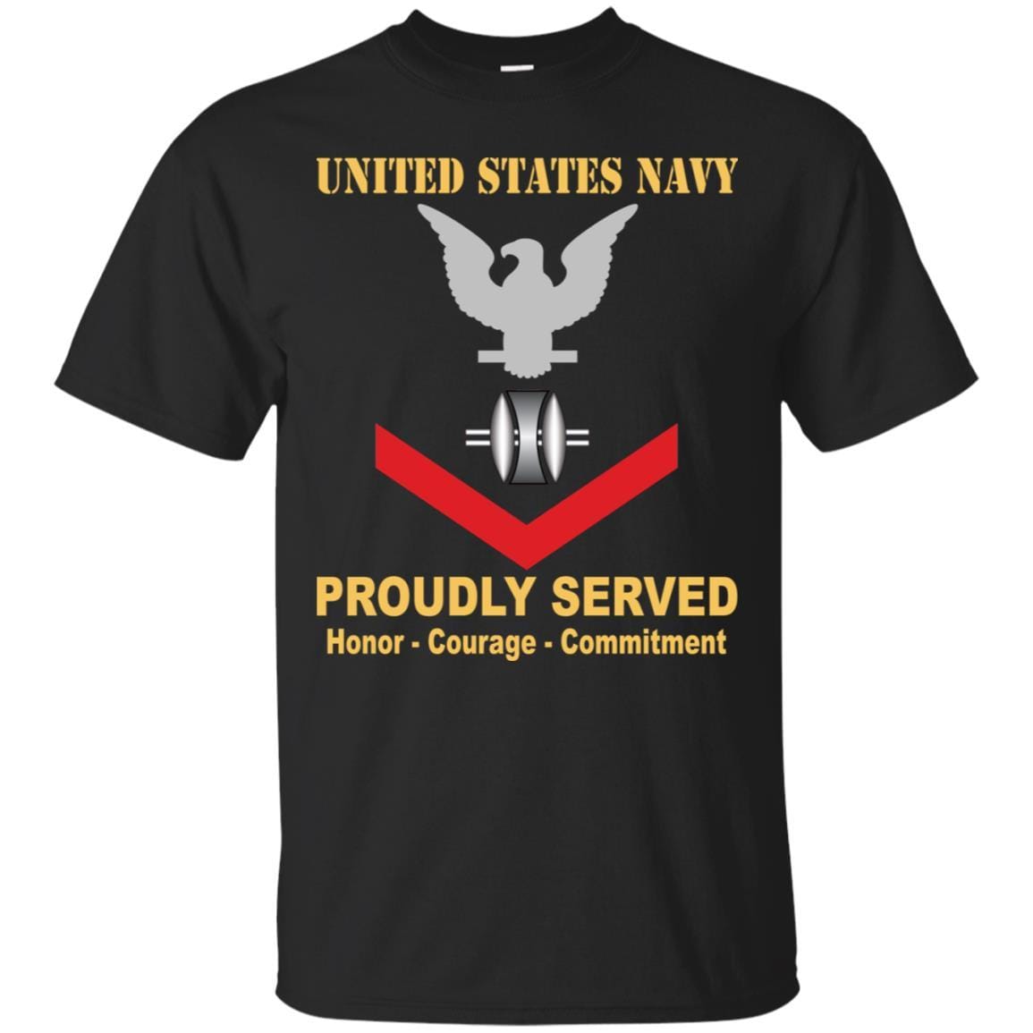 Navy Opticalman Navy OM E-4 Rating Badges Proudly Served T-Shirt For Men On Front-TShirt-Navy-Veterans Nation