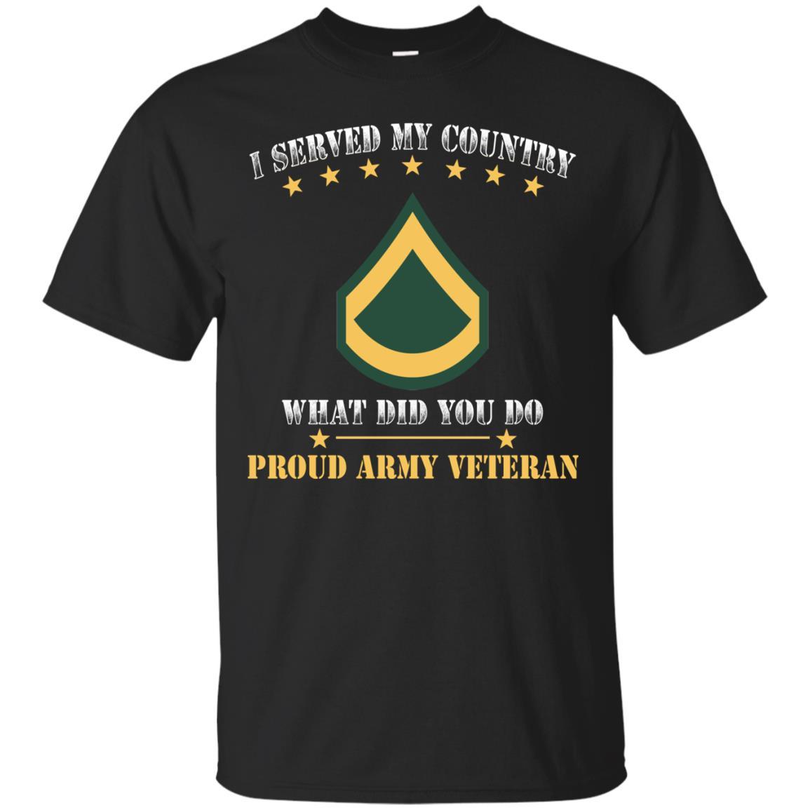 Army E-3 PFC E3 Private First Class Ranks Men Front T Shirt - Proud US Army Veteran-TShirt-Army-Veterans Nation