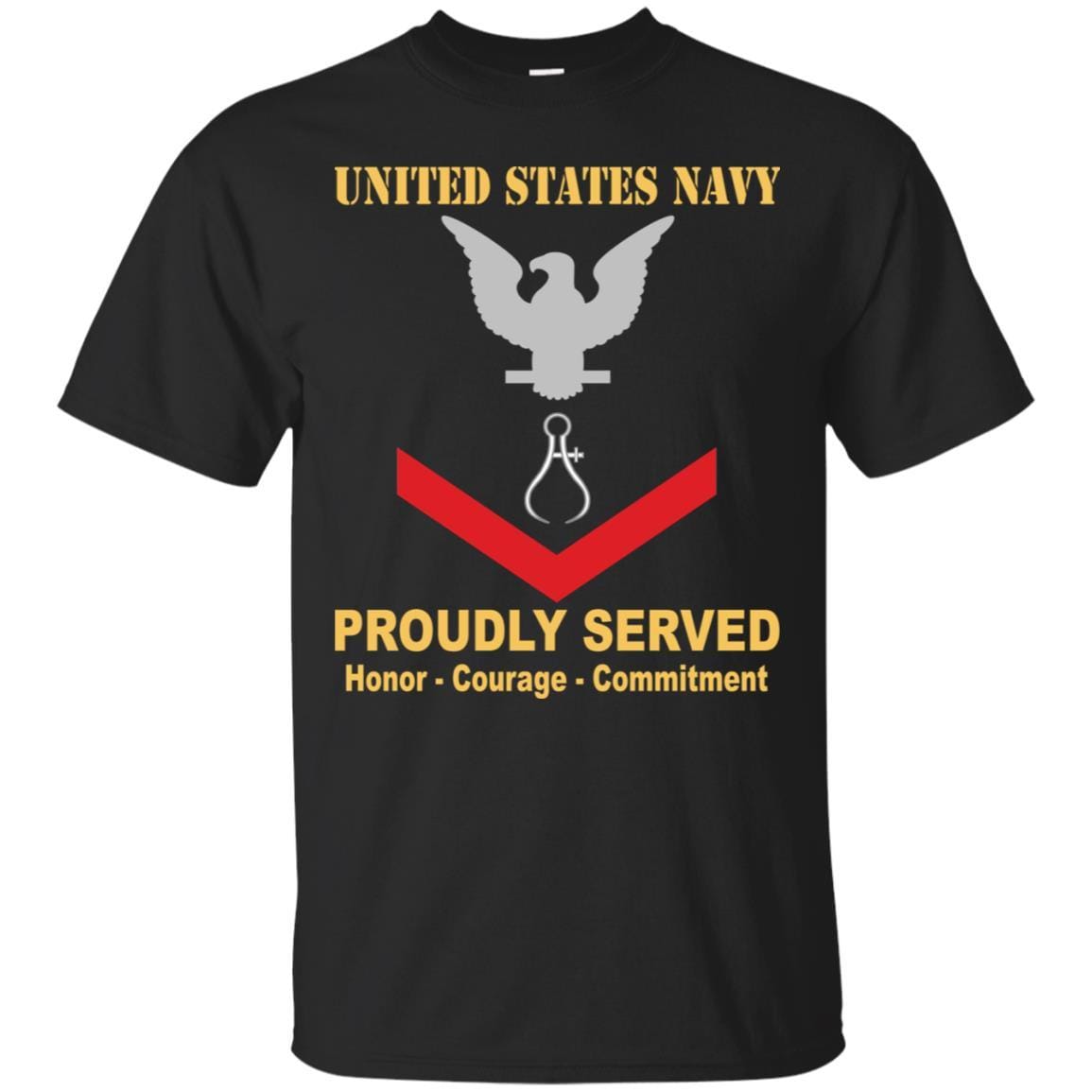 Navy Instrumentman Navy IM E-4 Rating Badges Proudly Served T-Shirt For Men On Front-TShirt-Navy-Veterans Nation