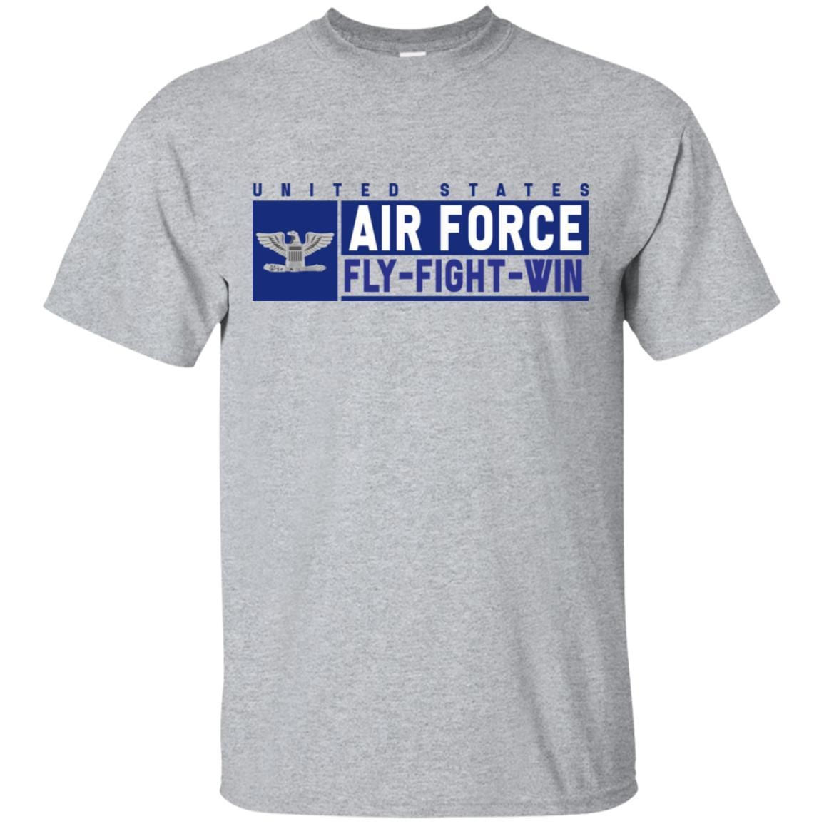 US Air Force O-6 Colonel Fly - Fight - Win T-Shirt On Front For Men-TShirt-USAF-Veterans Nation