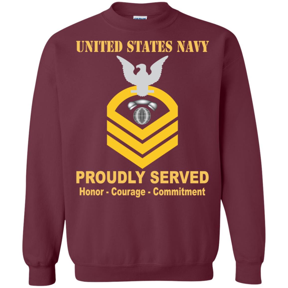 Navy Interior Communications Electrician Navy IC E-7 Rating Badges Proudly Served T-Shirt For Men On Front-TShirt-Navy-Veterans Nation