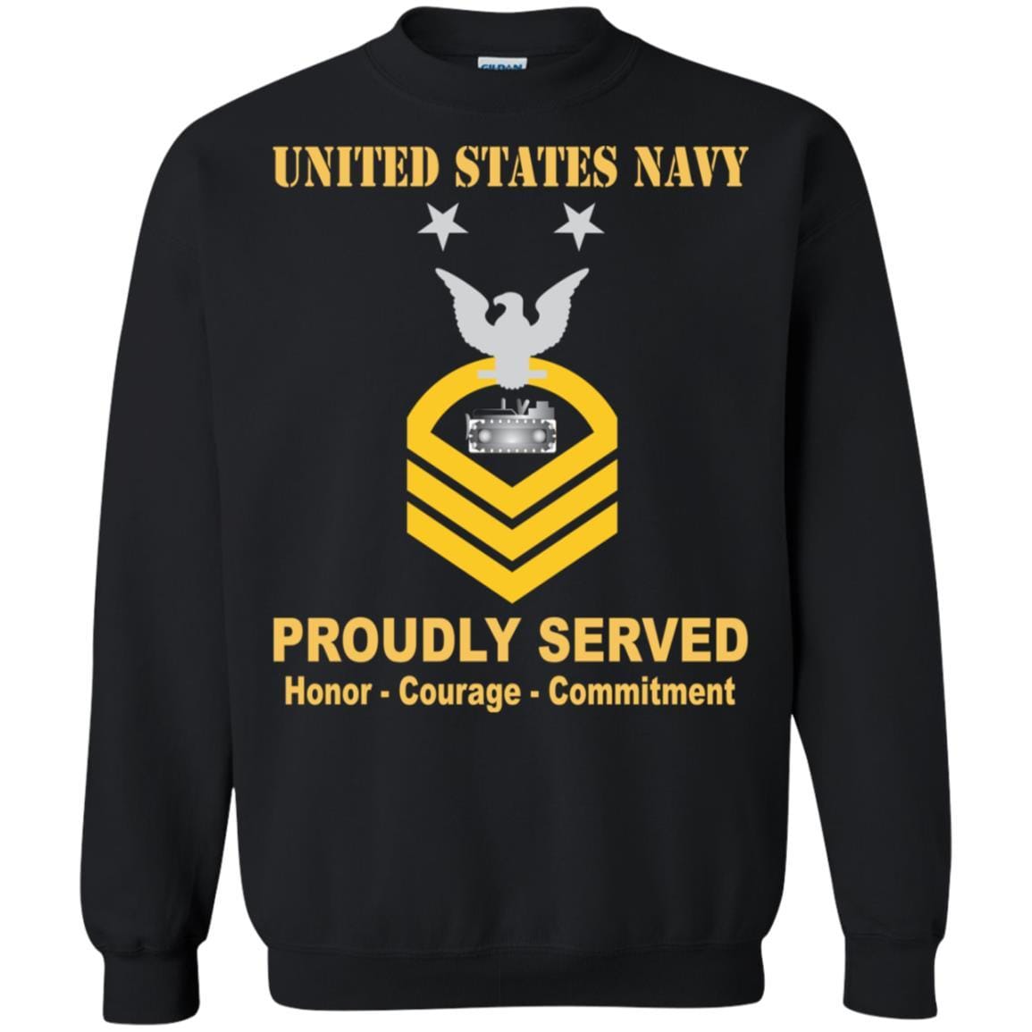 Navy Equipment Operator Navy EO E-9 Rating Badges Proudly Served T-Shirt For Men On Front-TShirt-Navy-Veterans Nation