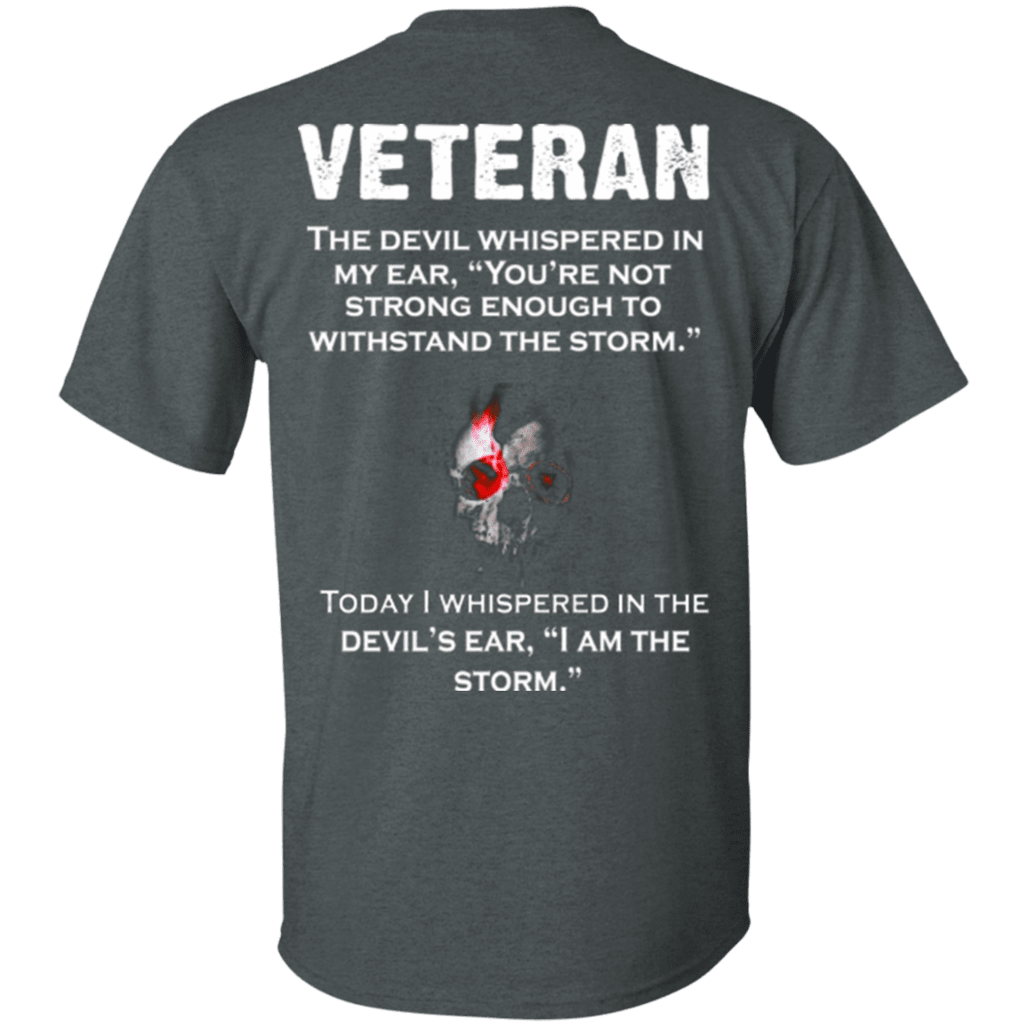 Military T-Shirt "Veteran The Devil Whispered In Devil's Ear"-TShirt-General-Veterans Nation