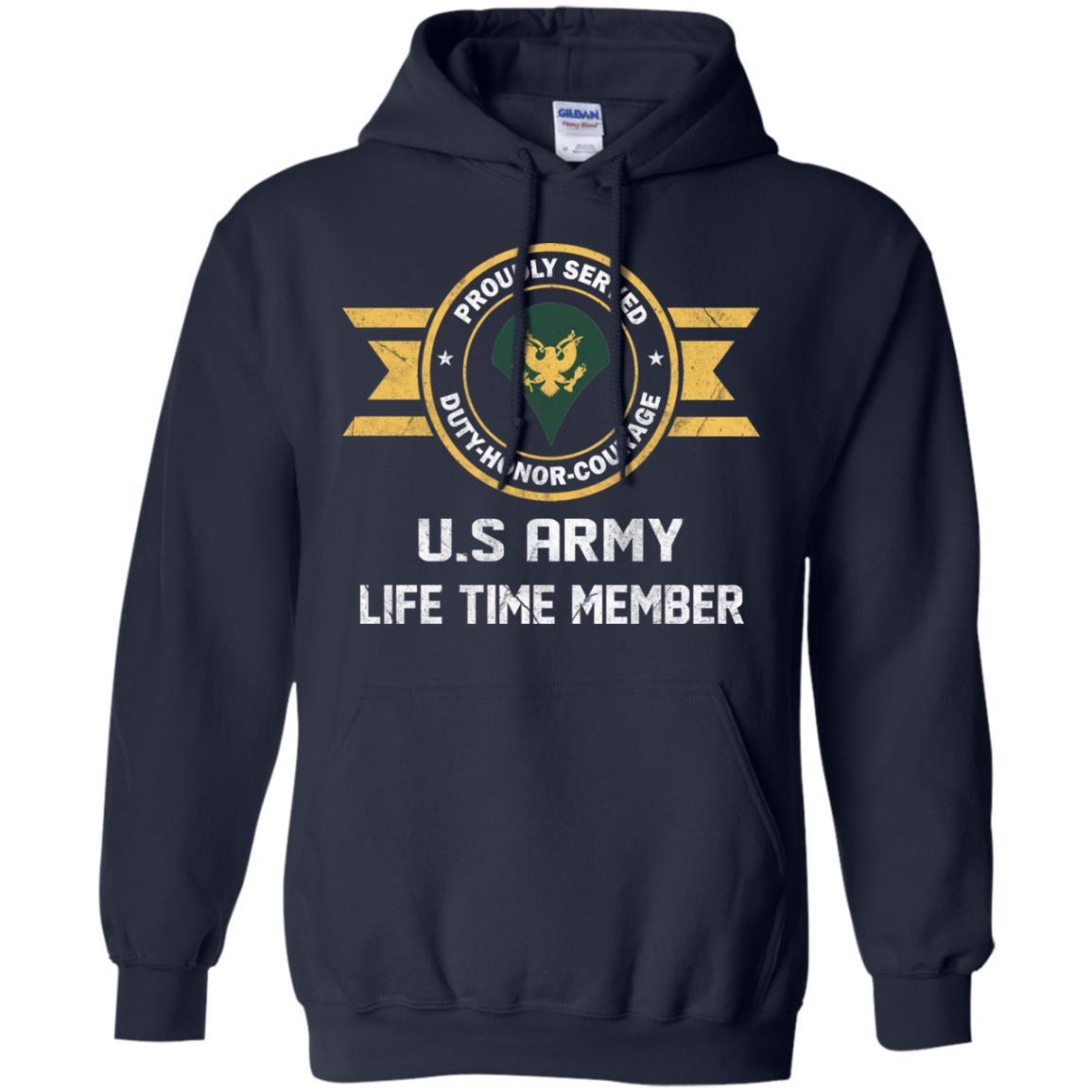 Life Time Member - US Army E-4 SPC E4 Specialist Ranks Men T Shirt On Front-TShirt-Army-Veterans Nation