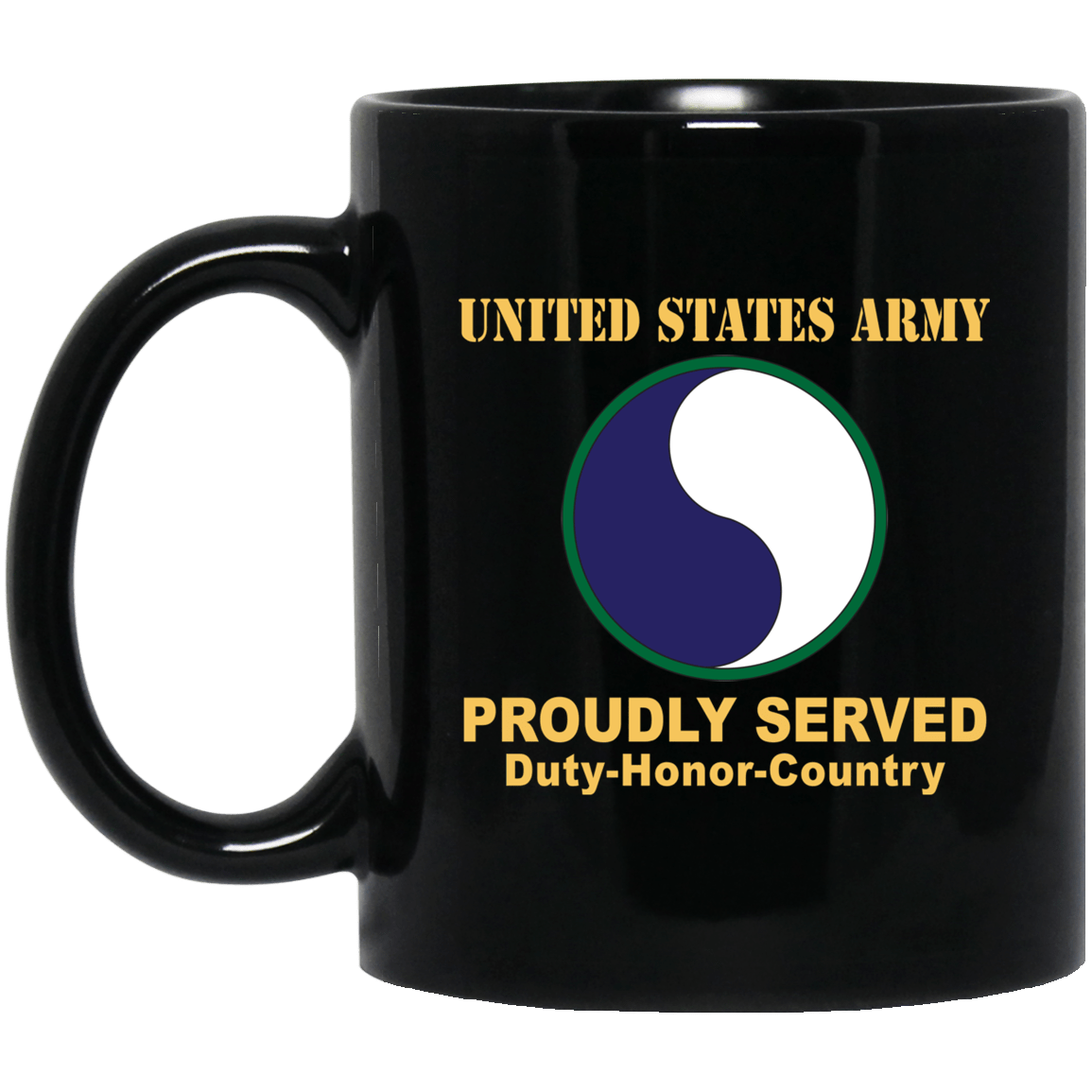 US ARMY 29TH INFANTRY DIVISION CSIB - 11 oz - 15 oz Black Mug-Mug-Army-CSIB-Veterans Nation