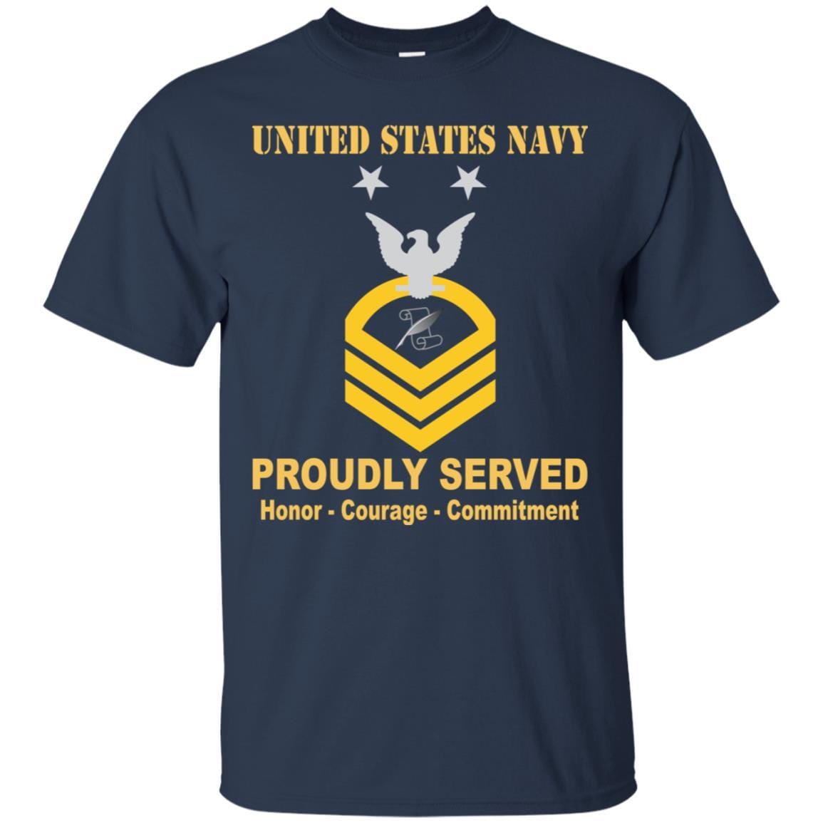 Navy Journalist Navy JO E-9 Rating Badges Proudly Served T-Shirt For Men On Front-TShirt-Navy-Veterans Nation