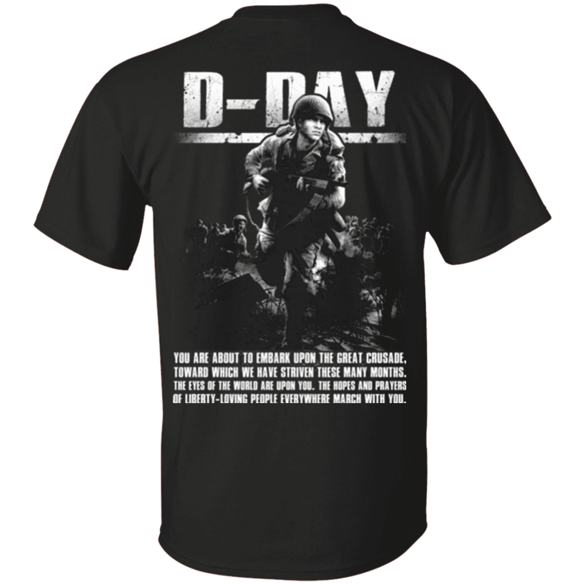 Military T-Shirt "Veteran - D Day WW2" - Men Back-TShirt-General-Veterans Nation