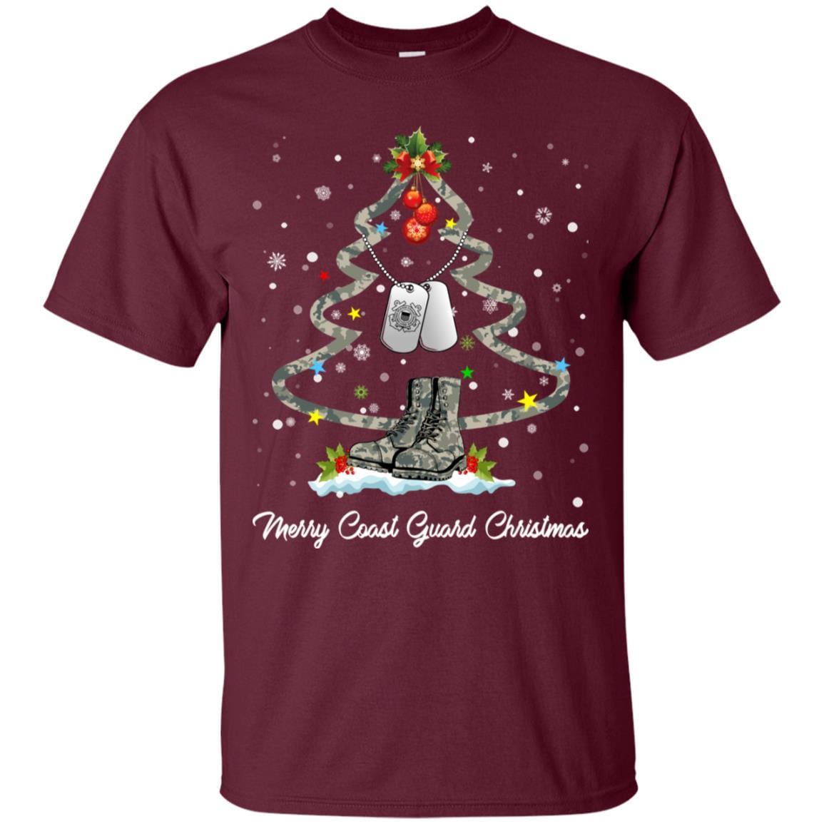 Merry Coast Guard Christmas T-Shirt For Men On Front-TShirt-USCG-Veterans Nation