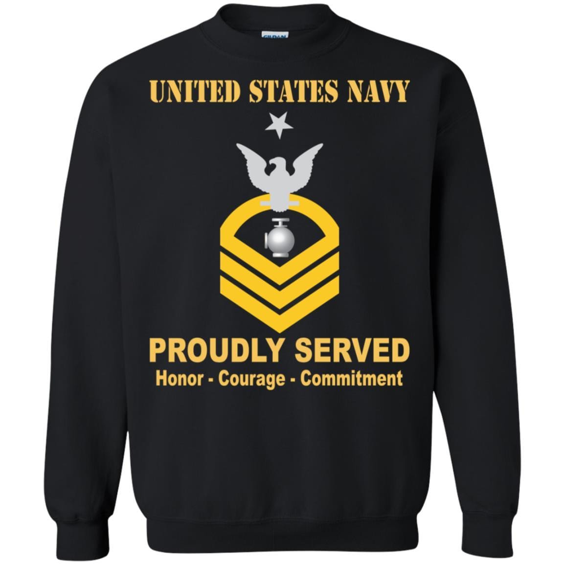 Navy Utilitiesman Navy UT E-8 Rating Badges Proudly Served T-Shirt For Men On Front-TShirt-Navy-Veterans Nation