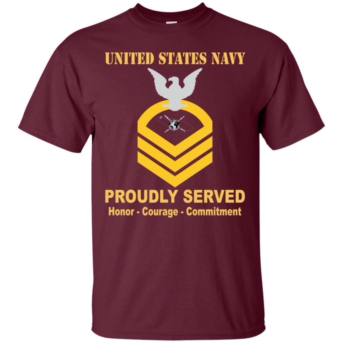 Navy Mass Communications Specialist Navy MC E-7 Rating Badges Proudly Served T-Shirt For Men On Front-TShirt-Navy-Veterans Nation