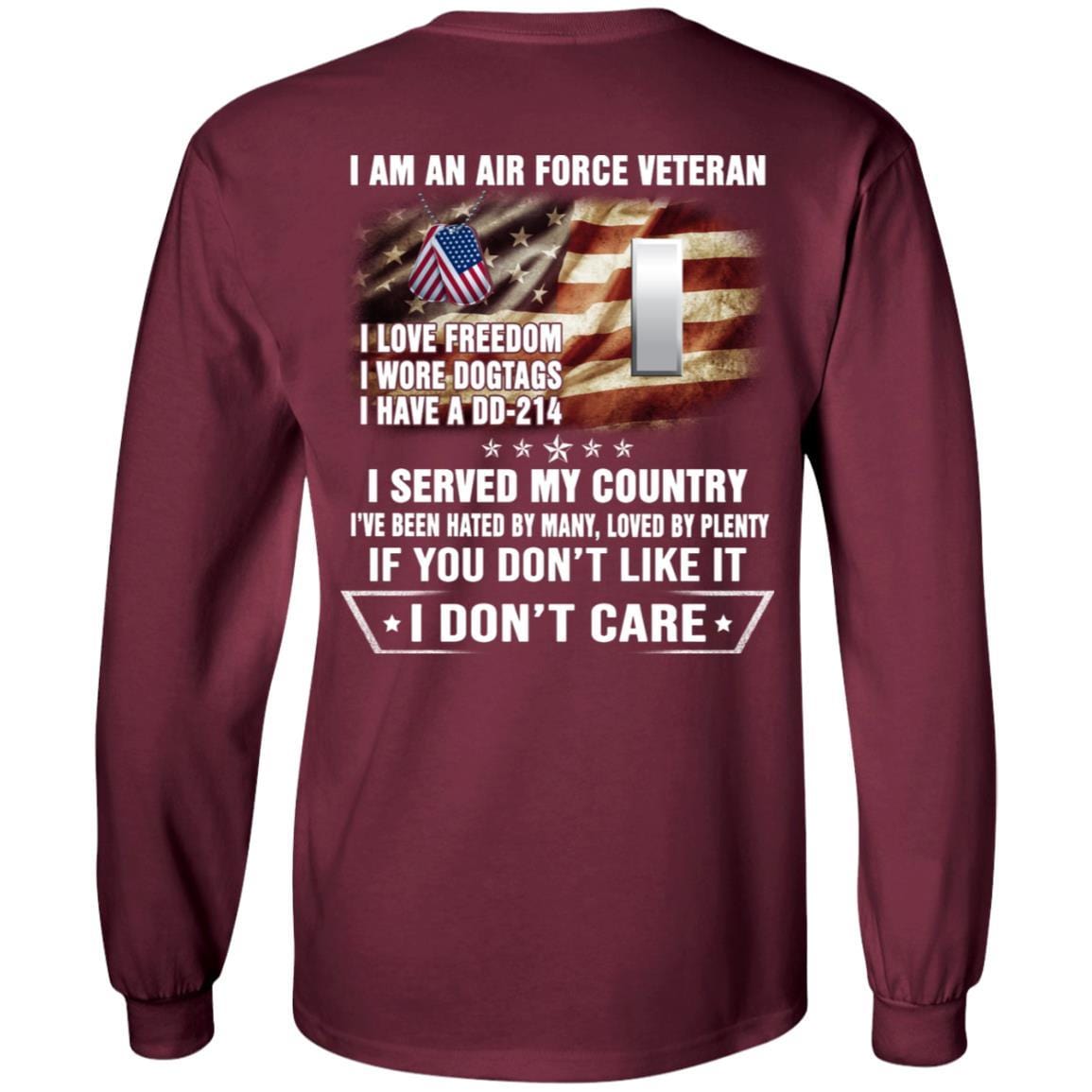 I Am An Air Force O-2 First Lieutenant 1st L O2 Commissioned Officer Ranks Veteran T-Shirt On Back-TShirt-USAF-Veterans Nation