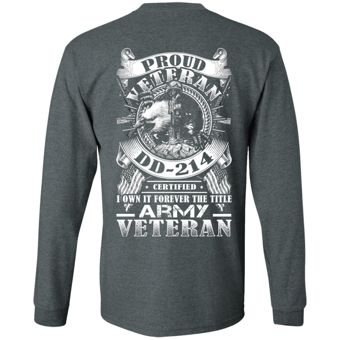 Proud Army Veteran DD214 Back T Shirts-TShirt-Army-Veterans Nation