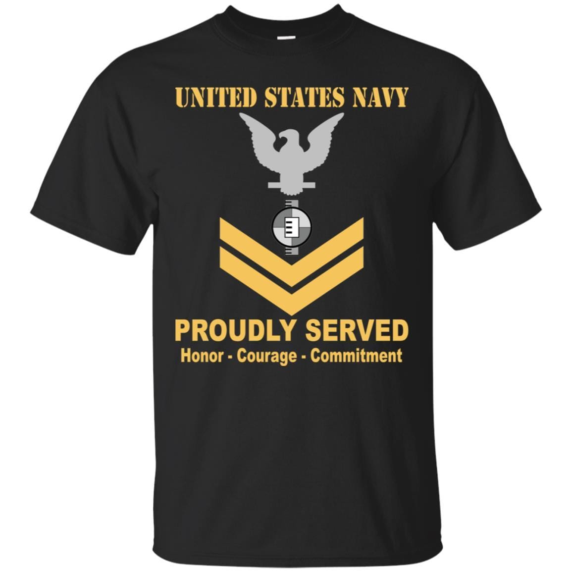 Navy Engineering Aide Navy EA E-5 Rating Badges Proudly Served T-Shirt For Men On Front-TShirt-Navy-Veterans Nation