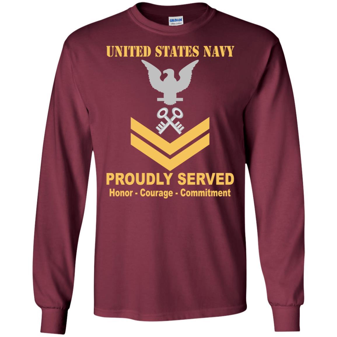 U.S Navy Logistics specialist Navy LS E-5 Rating Badges Proudly Served T-Shirt For Men On Front-TShirt-Navy-Veterans Nation