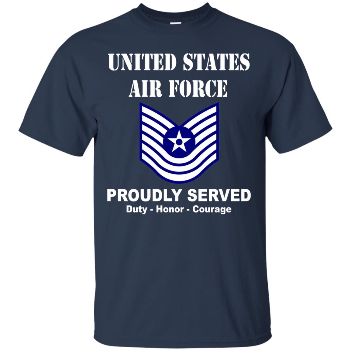 US Air Force E-7 Old Style E7 Noncommissioned Officer Ranks Men Front T Shirt-TShirt-USAF-Veterans Nation