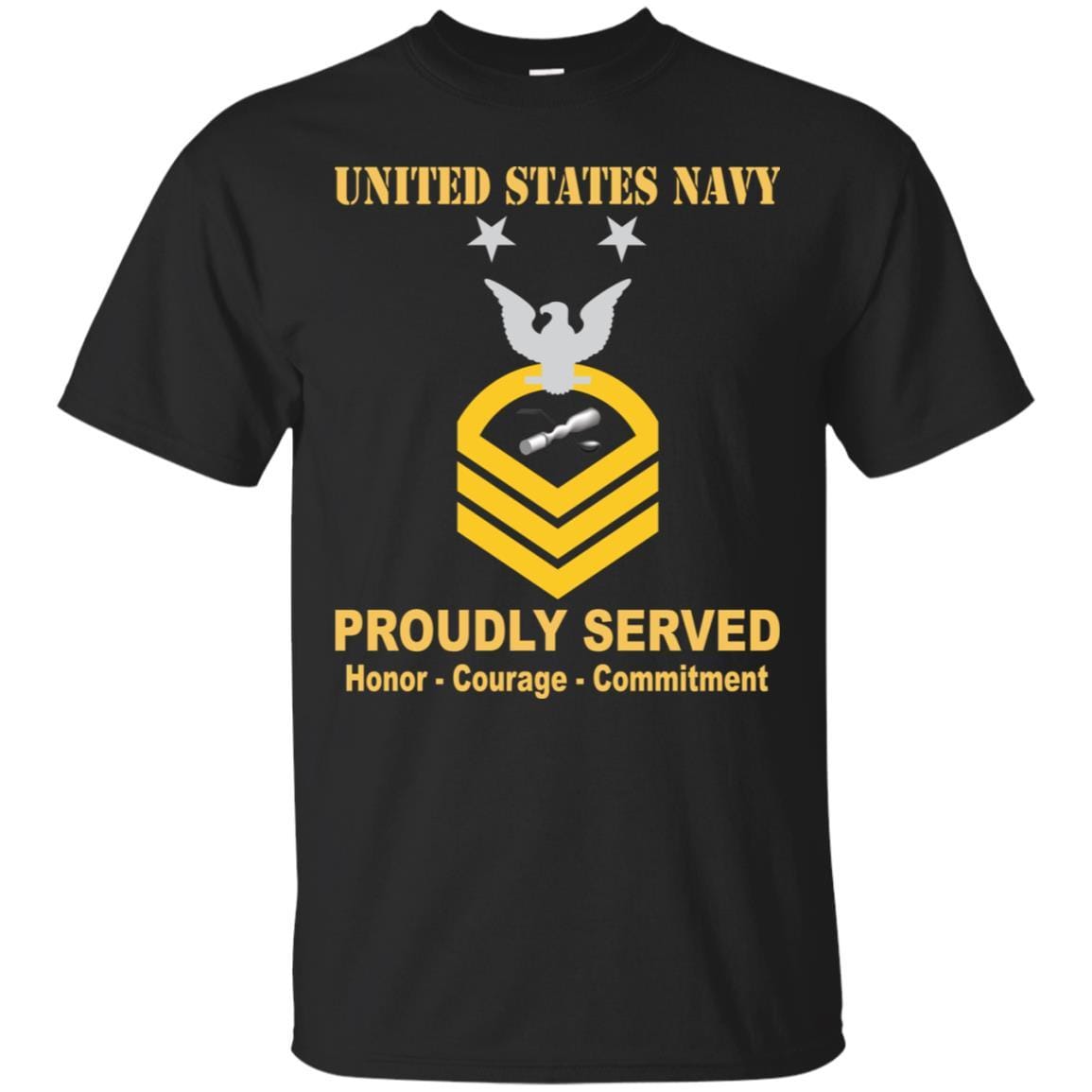 Navy Molder Navy ML E-9 Rating Badges Proudly Served T-Shirt For Men On Front-TShirt-Navy-Veterans Nation