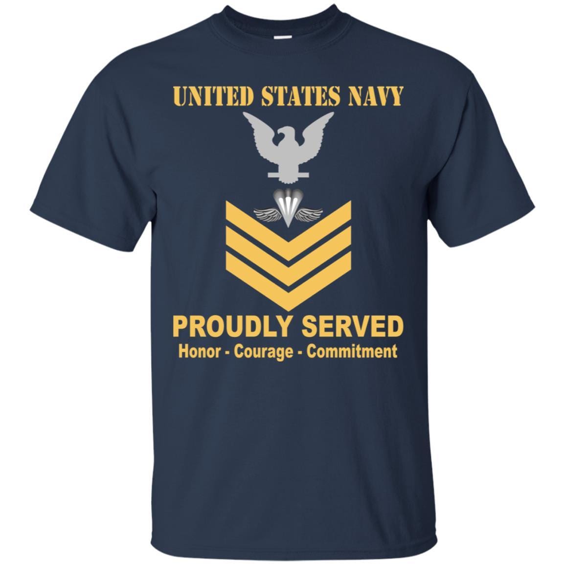 Navy Aircrew Survival Equipmentman Navy PR E-6 Rating Badges Proudly Served T-Shirt For Men On Front-TShirt-Navy-Veterans Nation