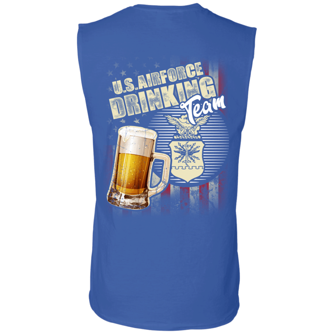 US Air Force Drinking Beer Team Back T Shirts-TShirt-USAF-Veterans Nation