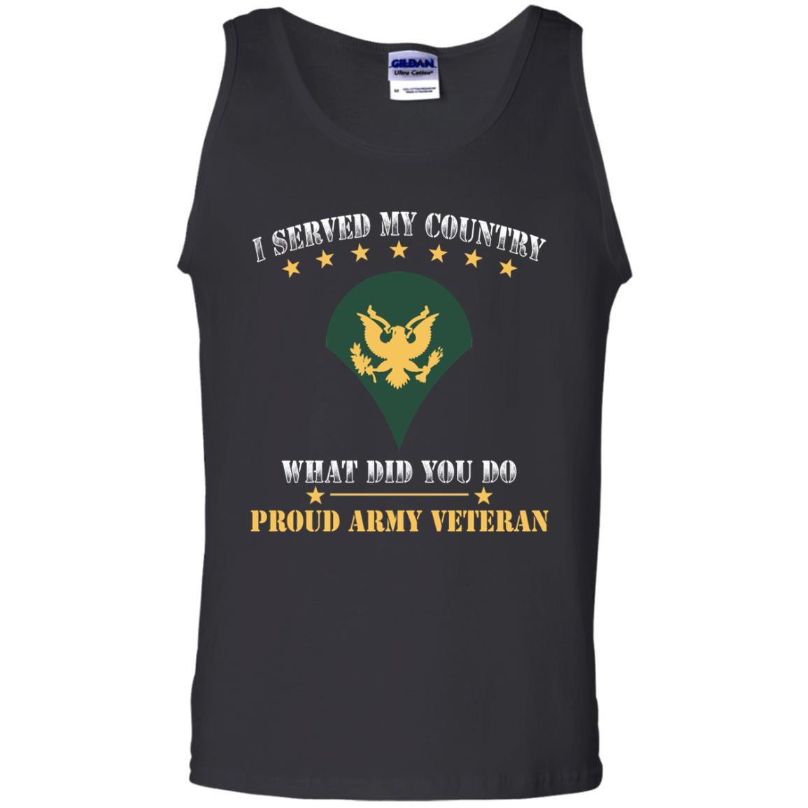 US Army E-4 SPC E4 Specialist Ranks Men Front T Shirt - Proud US Army Veteran-TShirt-Army-Veterans Nation