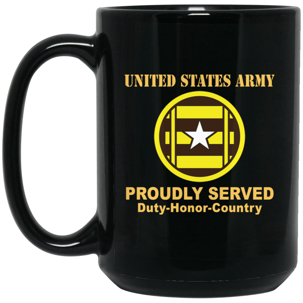 US ARMY 3RD TRANSPORTATION BRIGADE- 11 oz - 15 oz Black Mug-Mug-Army-CSIB-Veterans Nation