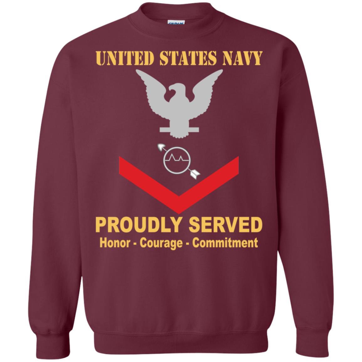 U.S Navy Operations specialist Navy OS E-4 Rating Badges Proudly Served T-Shirt For Men On Front-TShirt-Navy-Veterans Nation