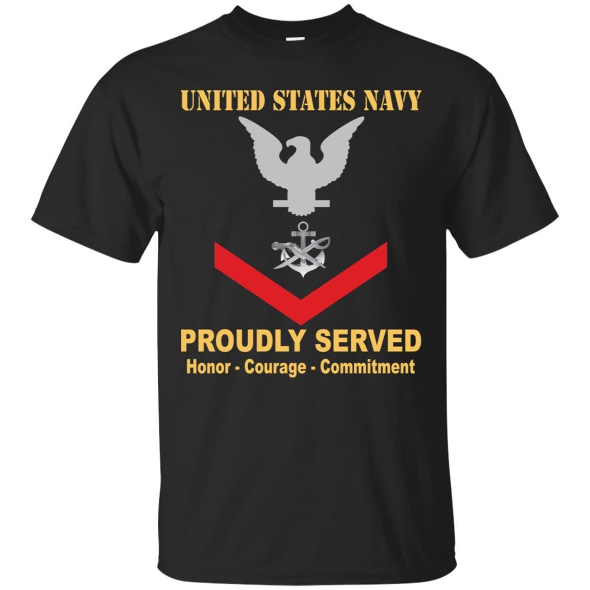 Navy Special Warfare Boat Operator Navy SB E-4 Rating Badges Proudly Served T-Shirt For Men On Front-TShirt-Navy-Veterans Nation