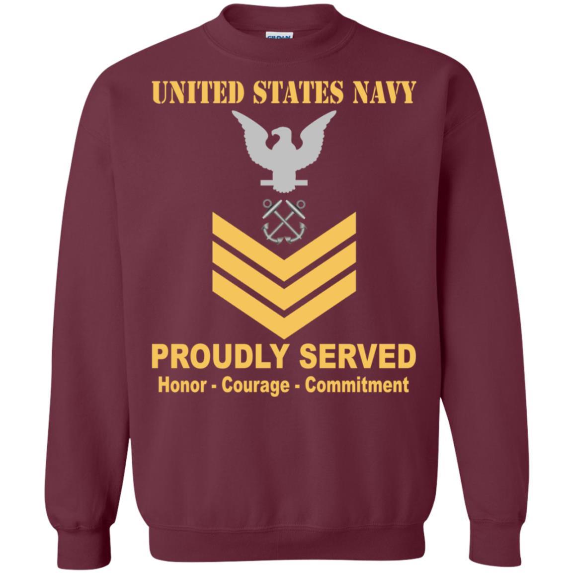 U.S Navy Boatswain's Mate Navy BM E-6 Rating Badges Proudly Served T-Shirt For Men On Front-TShirt-Navy-Veterans Nation