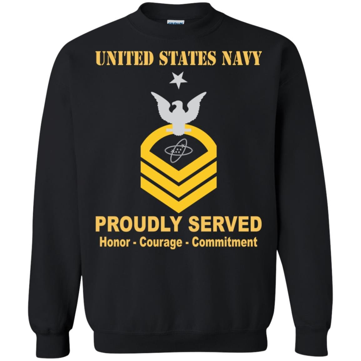 U.S Navy Electronics technician Navy ET E-8 Rating Badges Proudly Served T-Shirt For Men On Front-TShirt-Navy-Veterans Nation