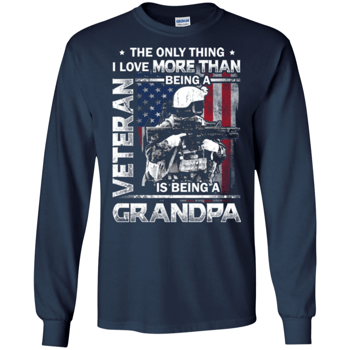 Military T-Shirt "I love Being A Grandpa Veteran - Men" Front-TShirt-General-Veterans Nation