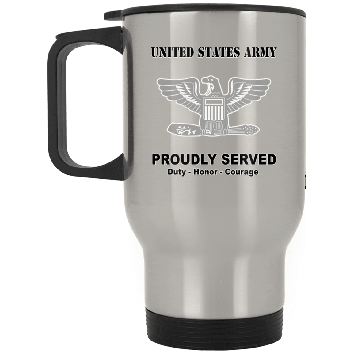 US Army O-6 Colonel O6 COL Field Officer Ranks White Coffee Mug - Stainless Travel Mug-Mug-Army-Ranks-Veterans Nation