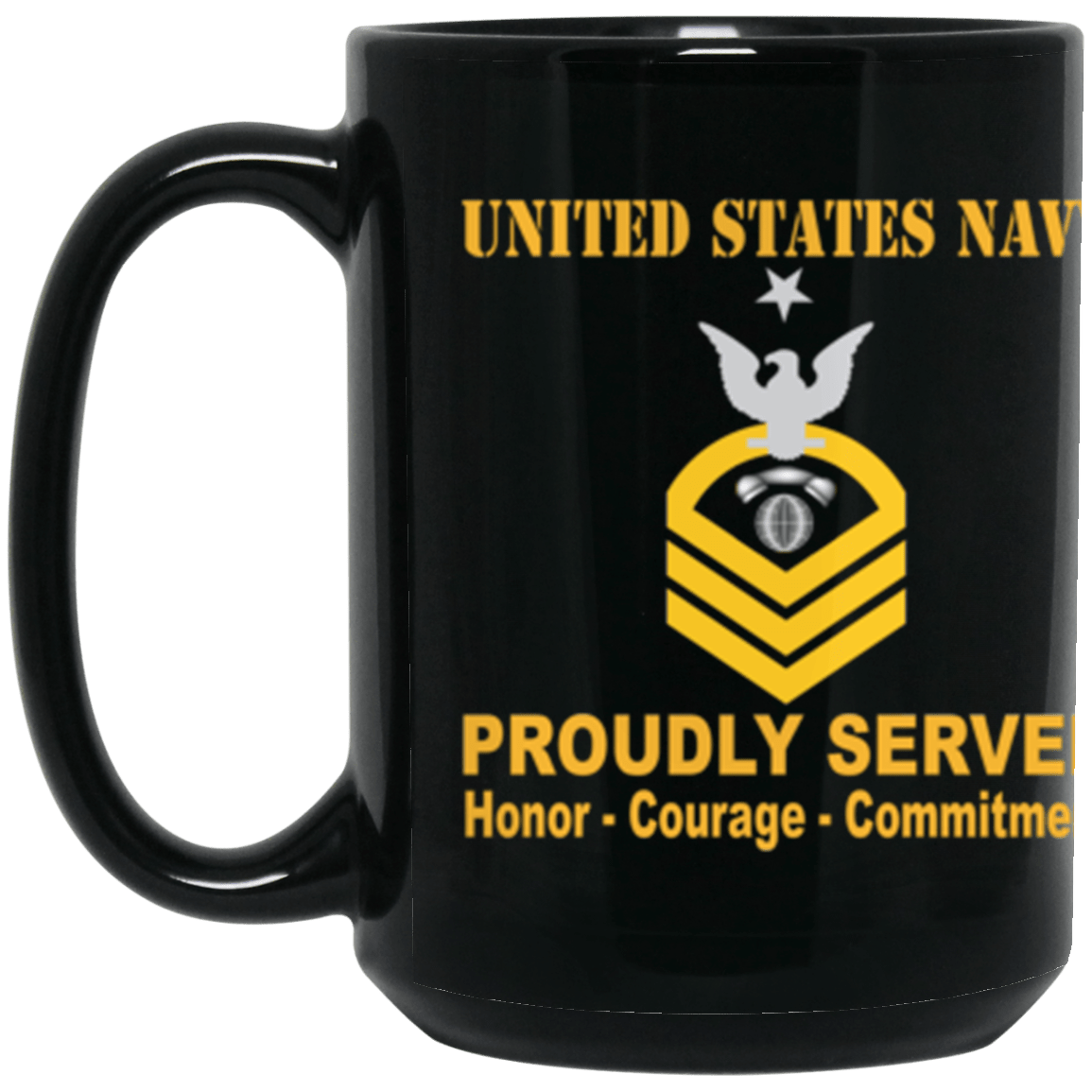 US Navy IC E-8 15 oz. Black Mug-Mug-Navy-Rating-Veterans Nation