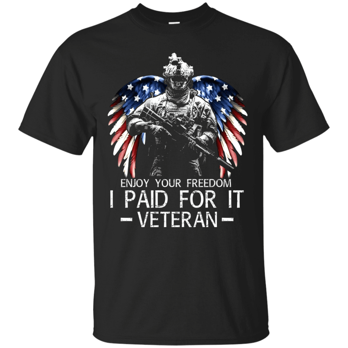 Military T-Shirt "Enjoy your freedom I paid for it Men" Front-TShirt-General-Veterans Nation