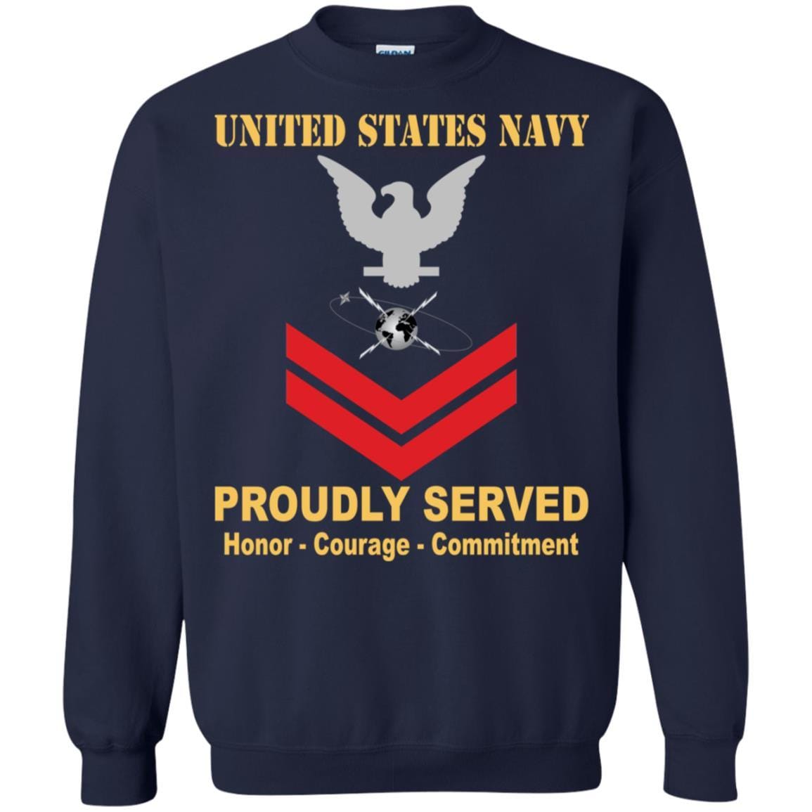 Navy Mass Communications Specialist Navy MC E-5 Rating Badges Proudly Served T-Shirt For Men On Front-TShirt-Navy-Veterans Nation