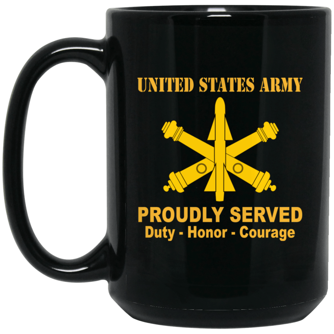 US Army Air Defense Artillery Black Mug 11 oz - 15 oz-Mug-Army-Branch-Veterans Nation