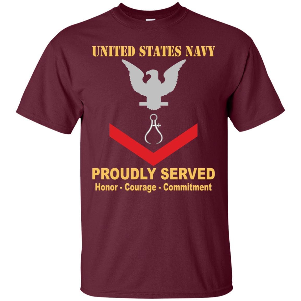 Navy Instrumentman Navy IM E-4 Rating Badges Proudly Served T-Shirt For Men On Front-TShirt-Navy-Veterans Nation