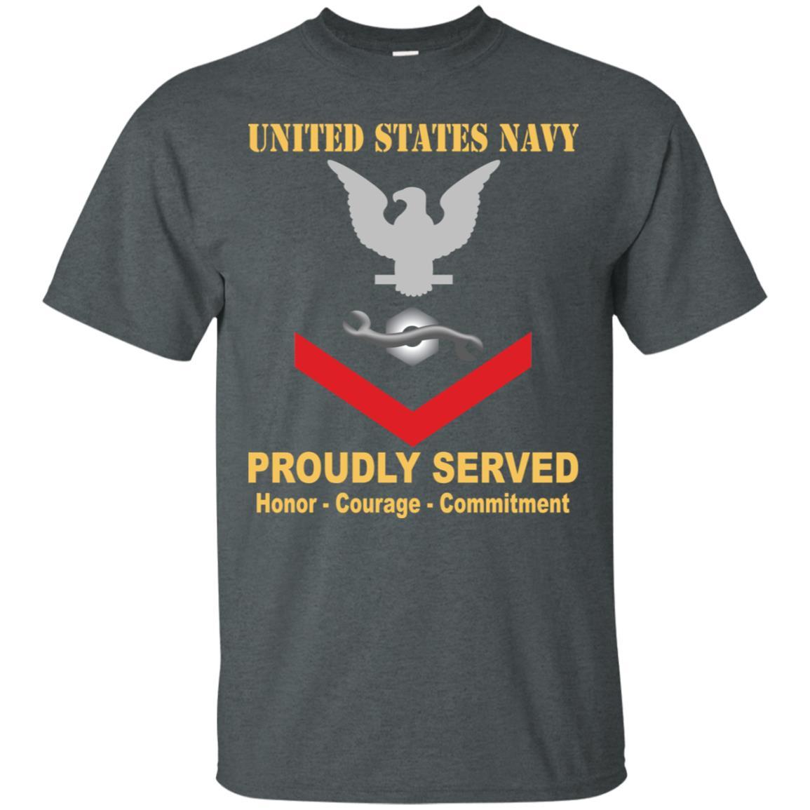 Navy Construction Mechanic Navy CM E-4 Rating Badges Proudly Served T-Shirt For Men On Front-TShirt-Navy-Veterans Nation