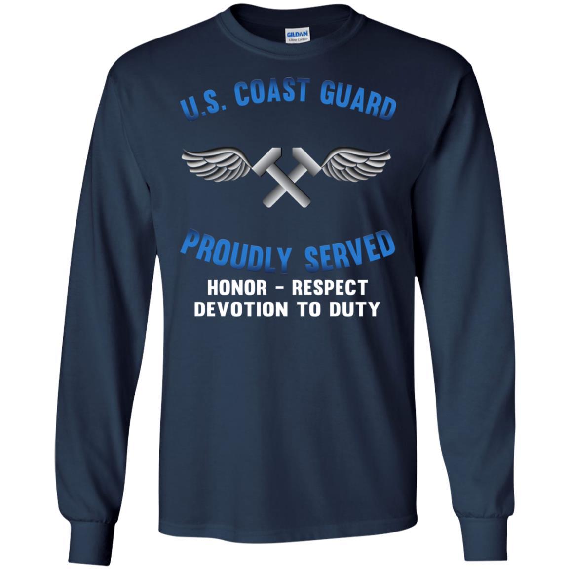 US Coast Guard Aviation Metalsmith AM Logo Proudly Served T-Shirt For Men On Front-TShirt-USCG-Veterans Nation