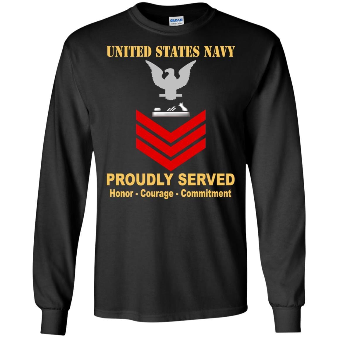 Navy Patternmaker Navy PM E-6 Rating Badges Proudly Served T-Shirt For Men On Front-TShirt-Navy-Veterans Nation