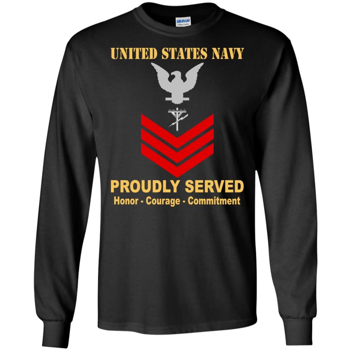 Navy Construction Electrician Navy CE E-6 Rating Badges Proudly Served T-Shirt For Men On Front-TShirt-Navy-Veterans Nation